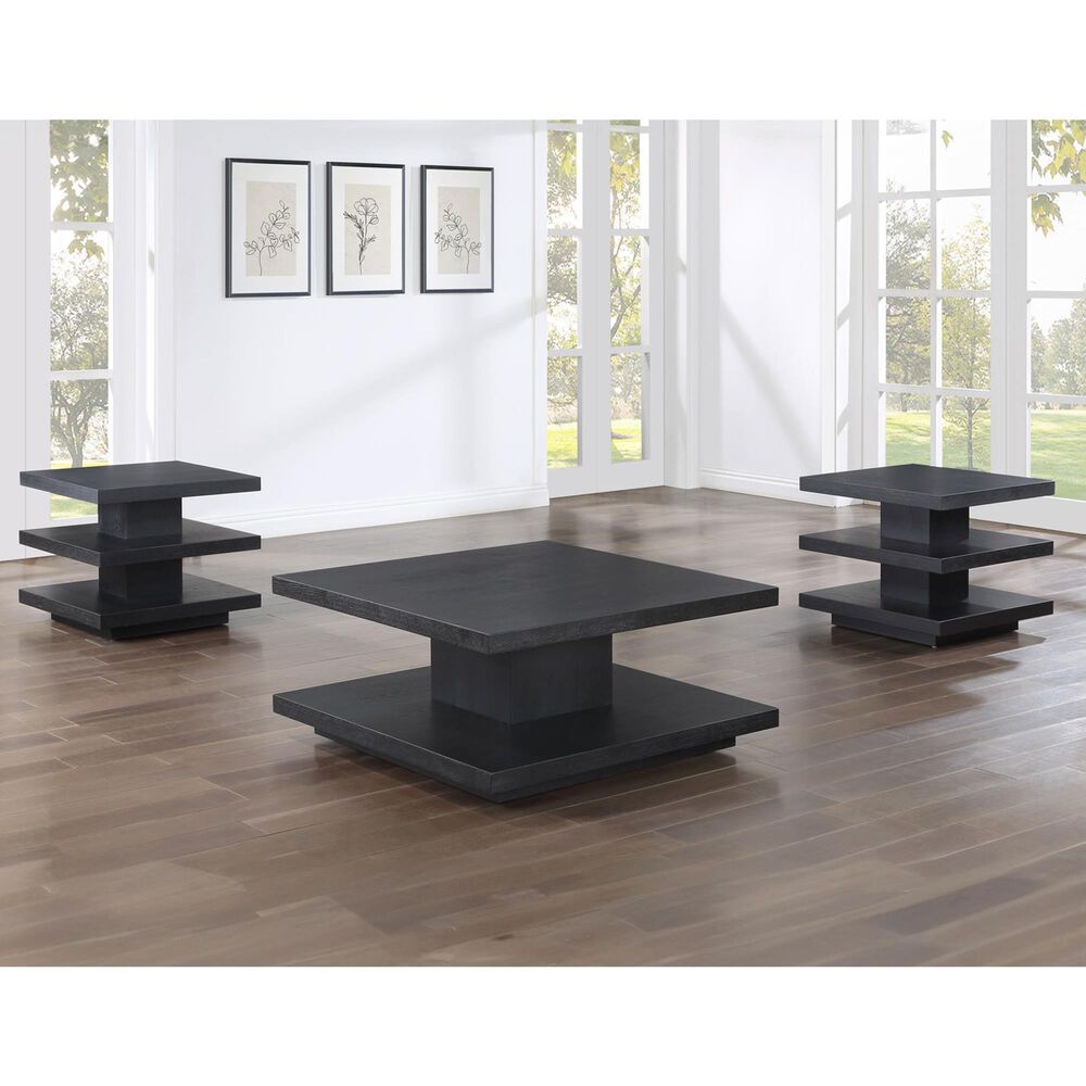Steve Silver Canyon Square Cocktail Table with Casters in Black, , large