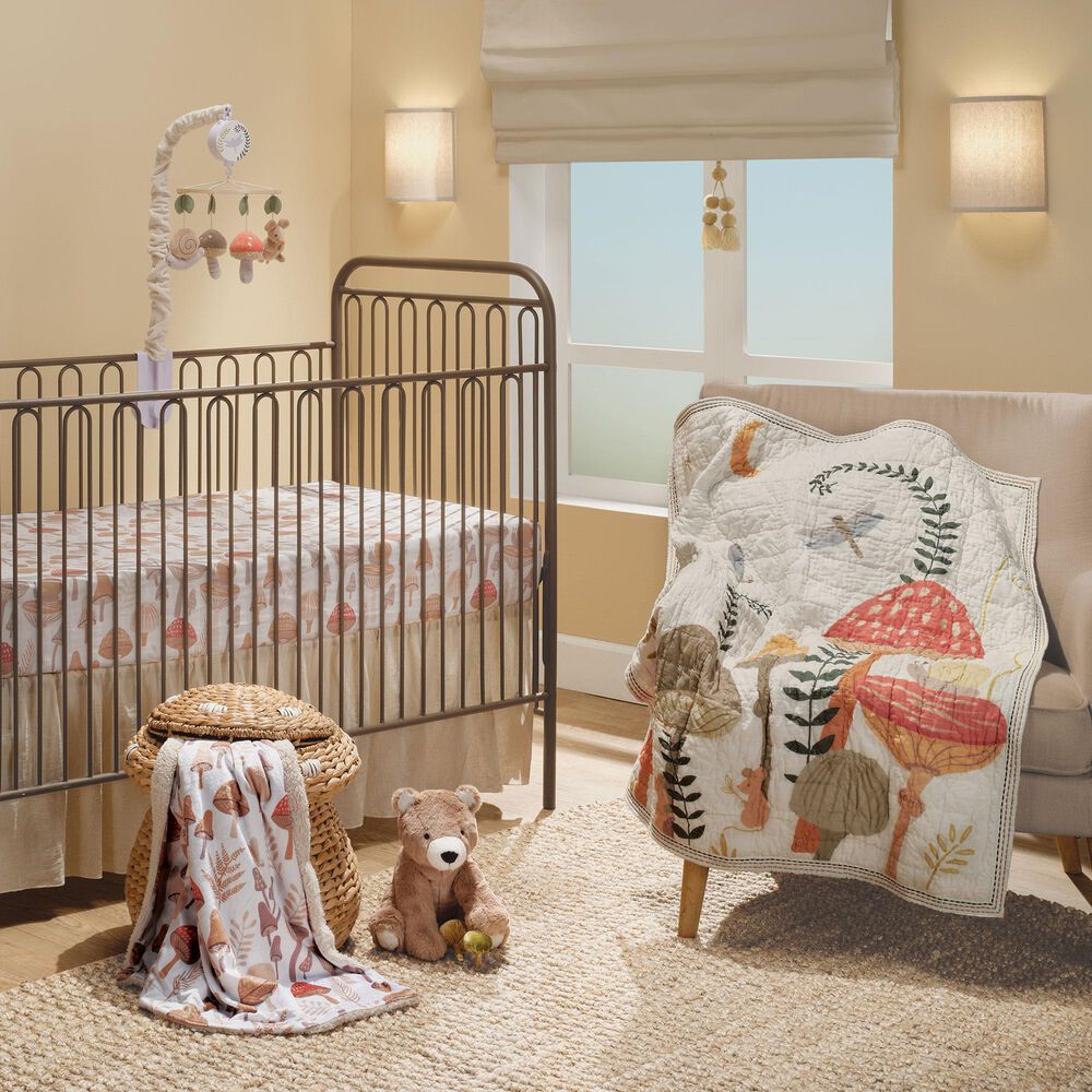 Lambs &amp; Ivy Mushroom 3-Piece Crib Bedding Set in Multicolor, , large