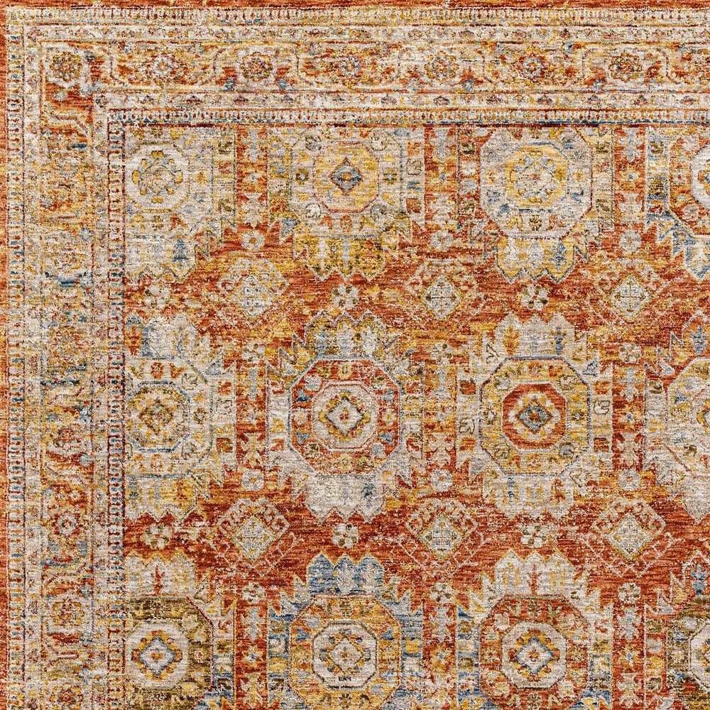 Surya Mona Lisa 2&#39;7&quot; x 7&#39;3&quot; Brick Red, Mustard, Tan, Sage, Dark Blue, Olive and Burgundy Runner, , large