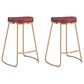 Zuo Modern Bree Counter Stool in Burgundy and Gold (Set of 2), , large
