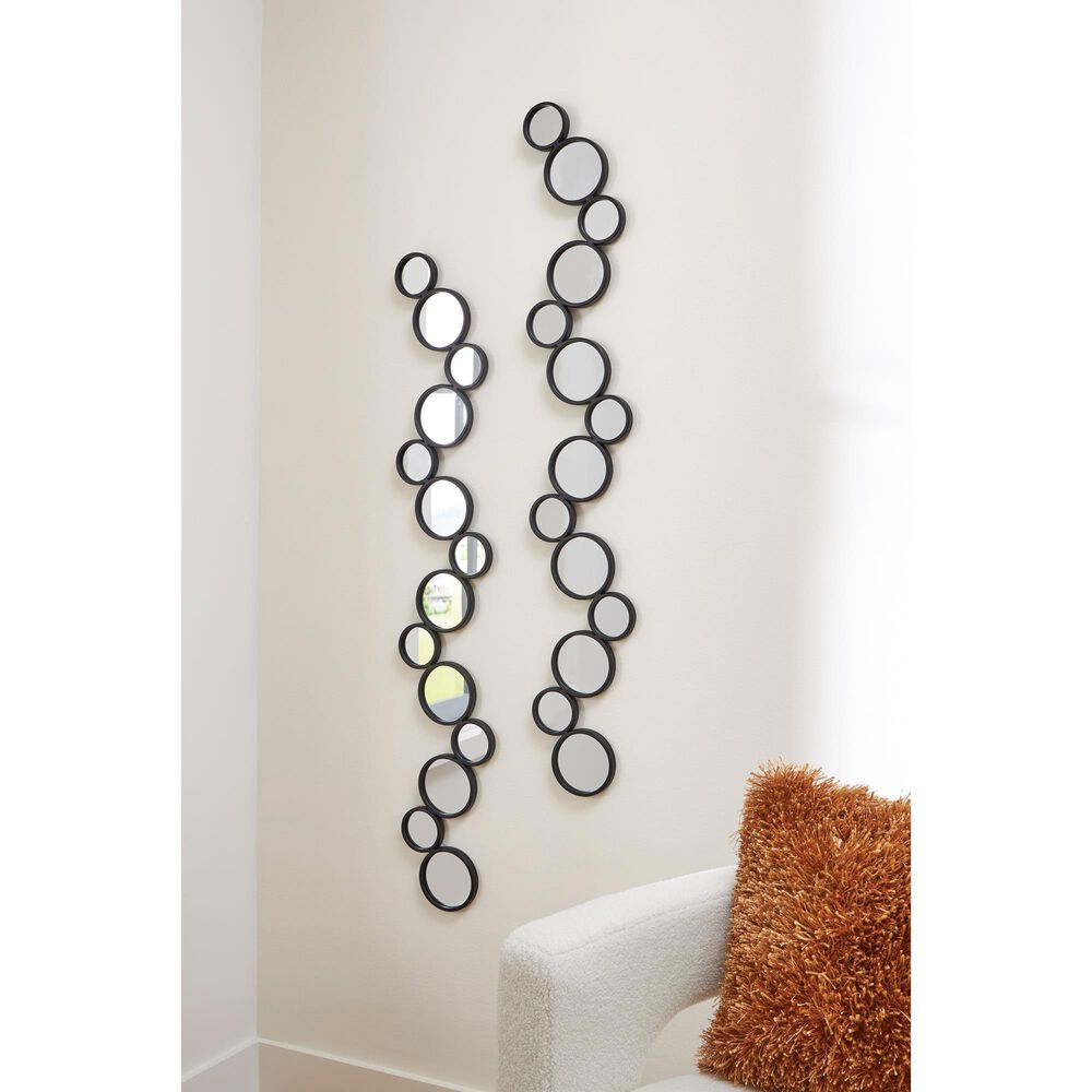 Ashley Vinler Accent Wall Mirror in Black (Set of 2), , large
