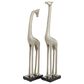 Maple and Jade 2-Piece Giraffe Decorative Sculpture Set in Satin Silver and Black, , large