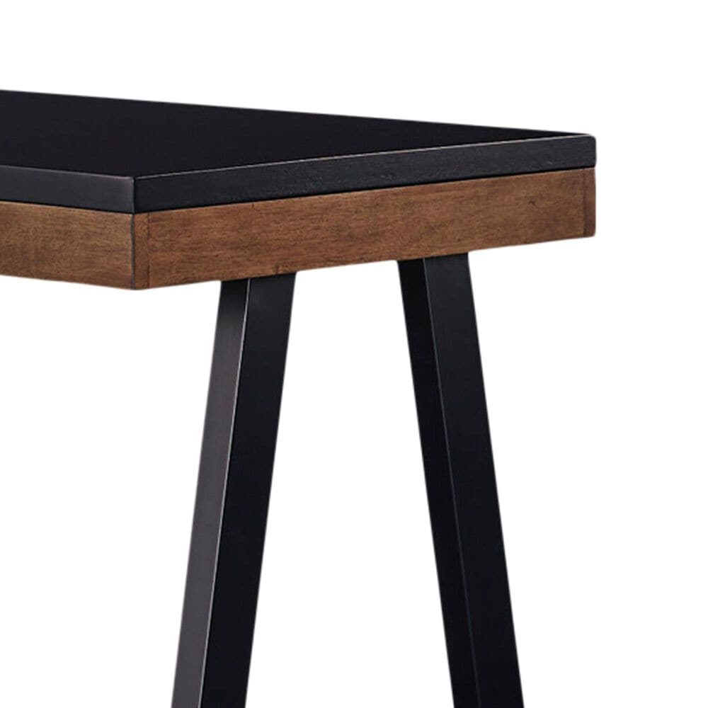 Ashley Kallari 67&quot; Credenza Desk with Return in Warm Brown and Matte Black, , large