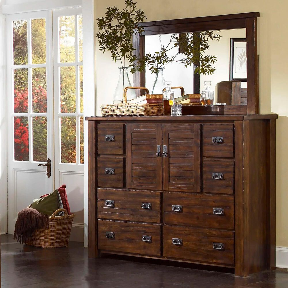 Tiddal Home Trestlewood 3-Piece Queen Poster Bedroom Set in Mesquite Pine, , large