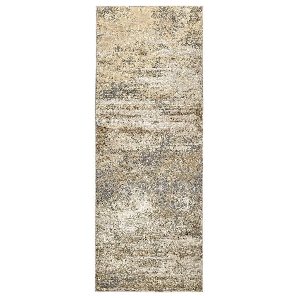 Feizy Aura 3567F 2"10" x 7"10" Beige and Gold Runner, , large