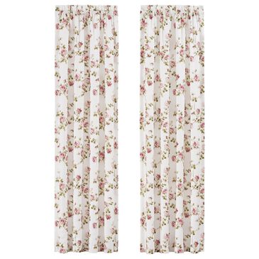 Royal Court Rosemary 84" x 41" Window Panel Pair in White and Pink, , large