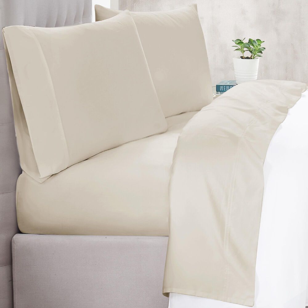 Pem America Christian Siriano New York 4-Piece California King Sheet Set in Khaki, , large