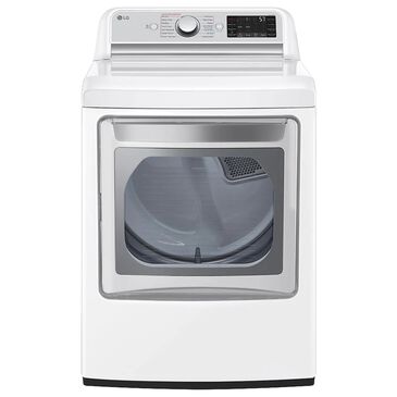 LG 7.3 Cu. Ft Front Load Turbo Steam Electric Dryer in White, , large
