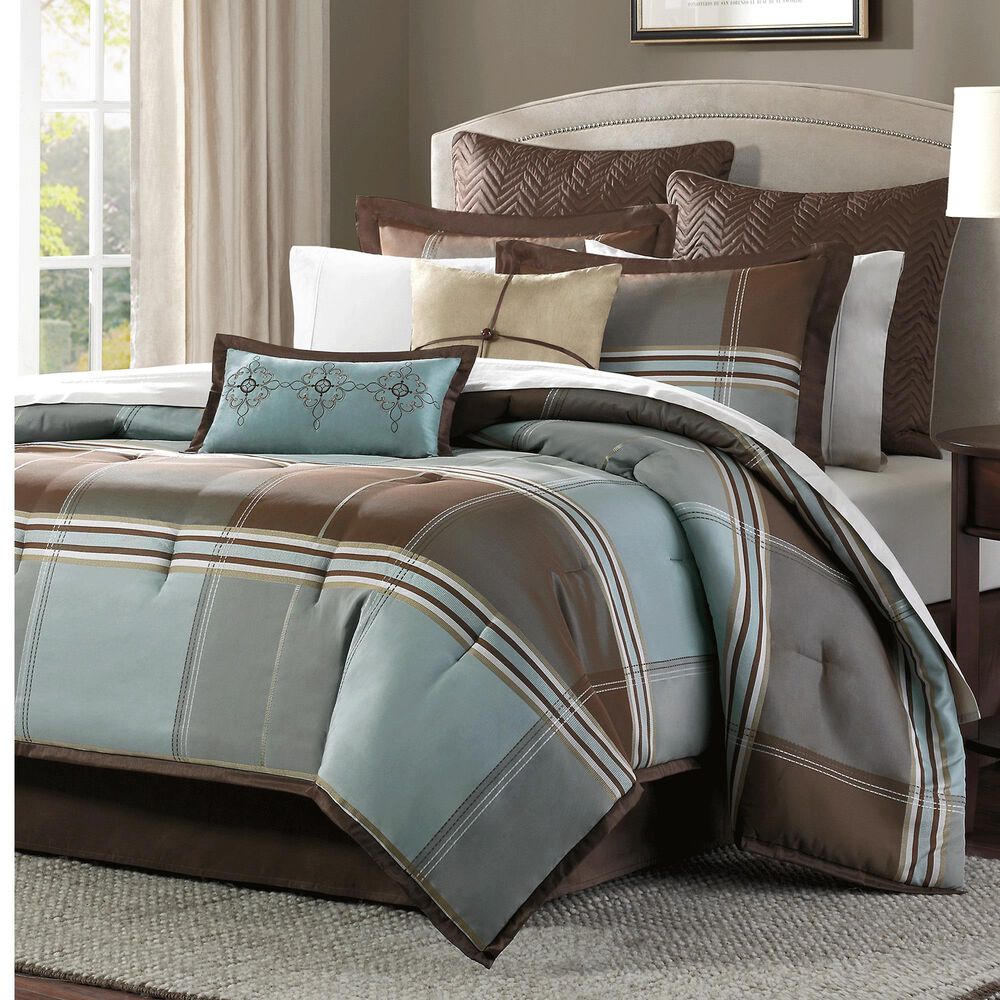 Hampton Park Lincoln Square 8-Piece Queen Comforter Set in Brown, , large