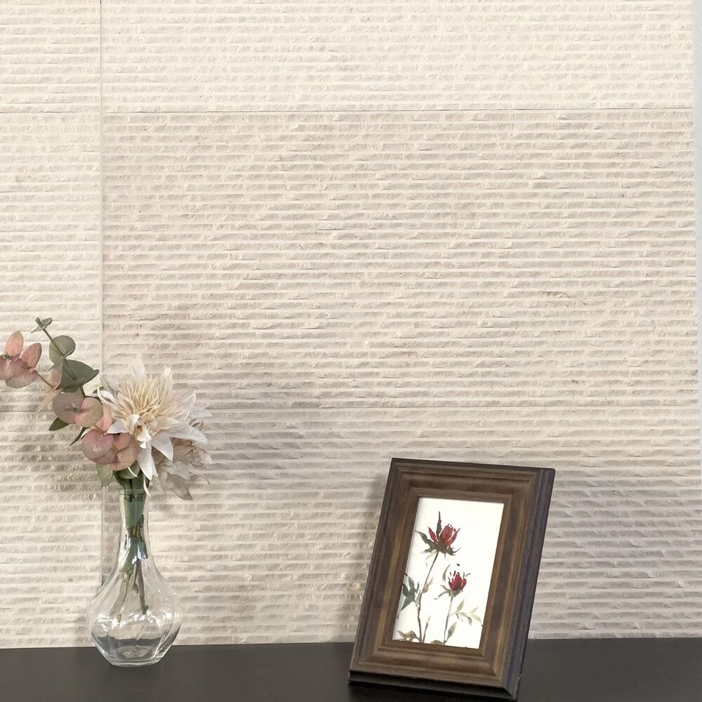 Soho Studio Carvina Carved Comb Porto Beige 12" x 24" Stone Tile, , large