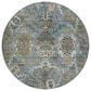 Dalyn Rug Company Silk Road Aqua, Gold, Copper, Blue, Teal, Mocha and Fern 8" Round Area Rug, , large