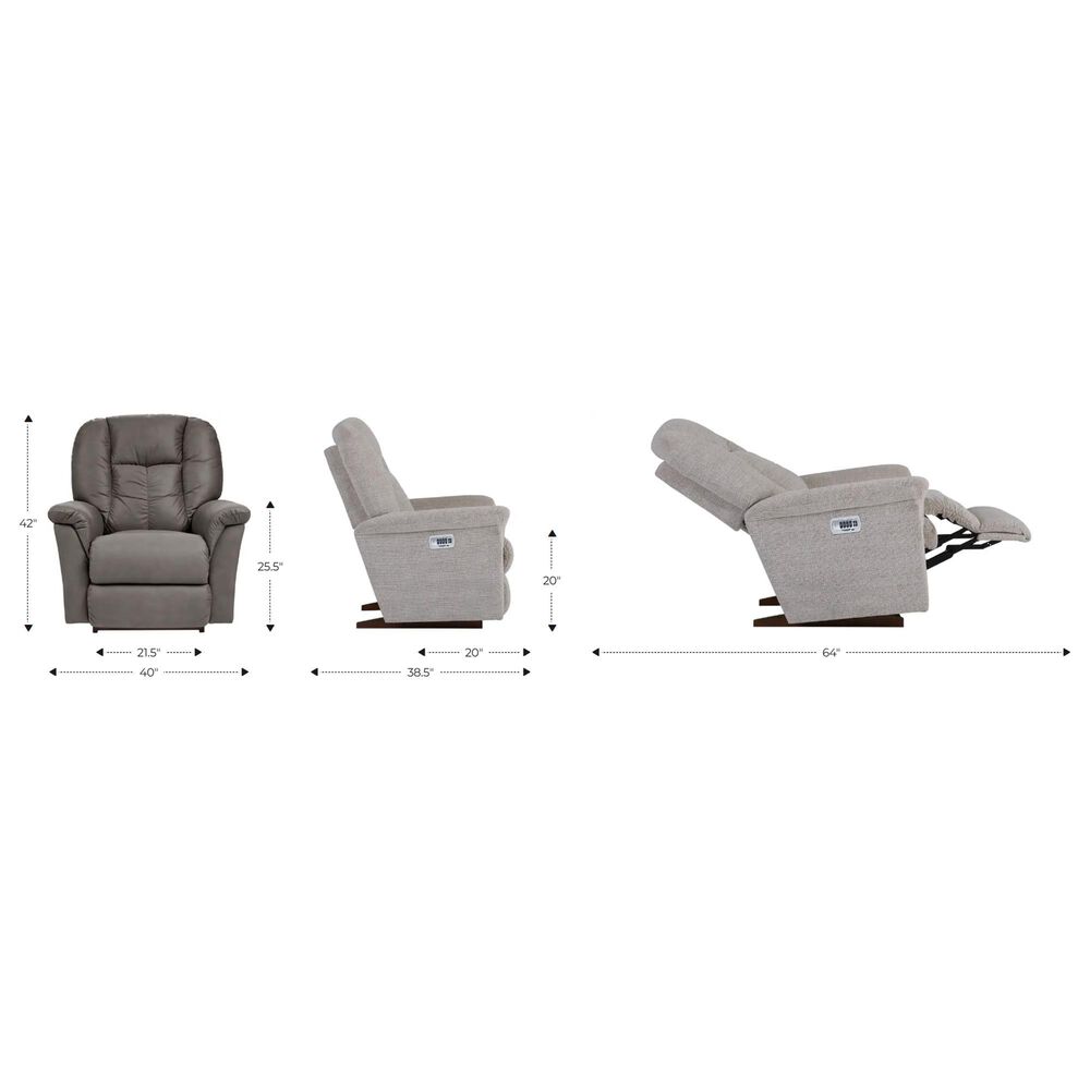 La-Z-Boy Jasper Power Rocker Recliner with Power Headrest and Lumbar in Smoke, , large