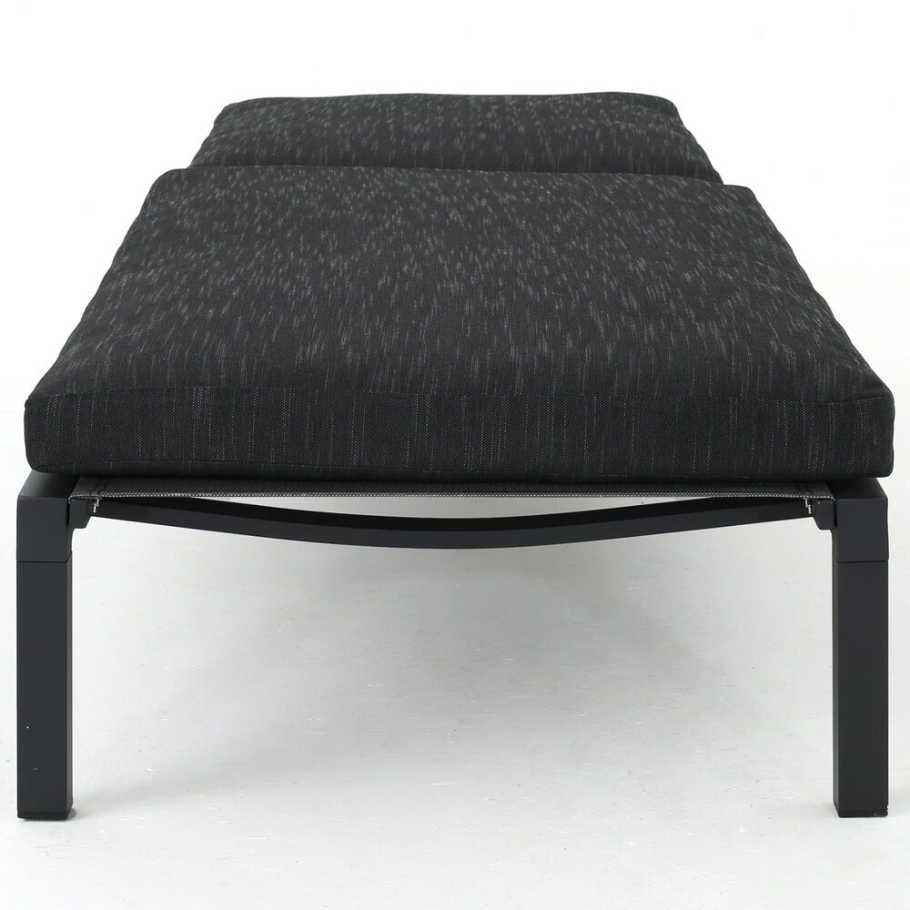 Noble House Navan Patio Chaise Lounge in Dark Gray, , large
