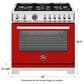 Bertazzoni Professional 5.7 Cu. Ft. Freestanding Dual Fuel Range in Rosso, , large