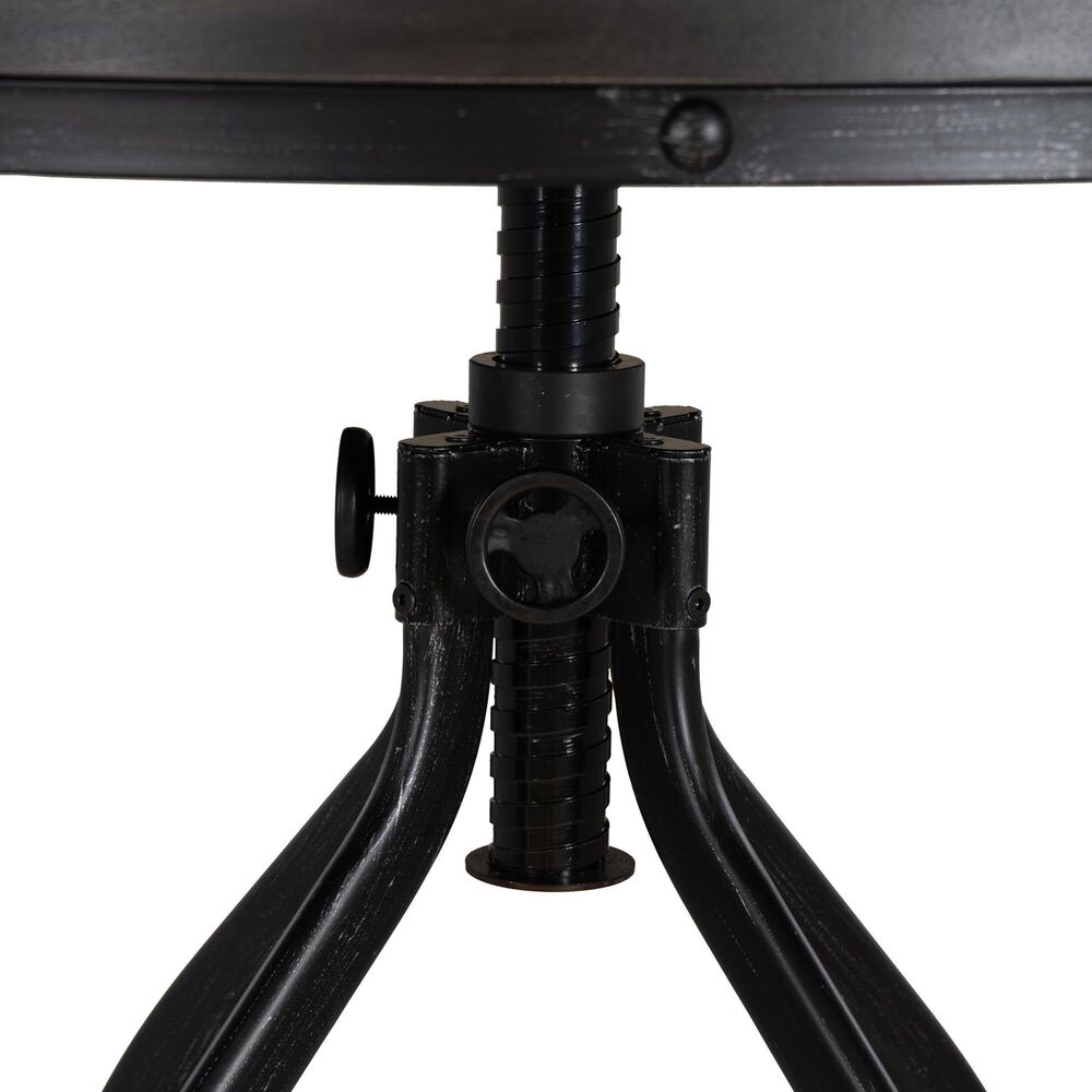 Linon Home Decor Hawkford Adjustable Round Bar Table in Grey and Gunmetal - Table Only, , large