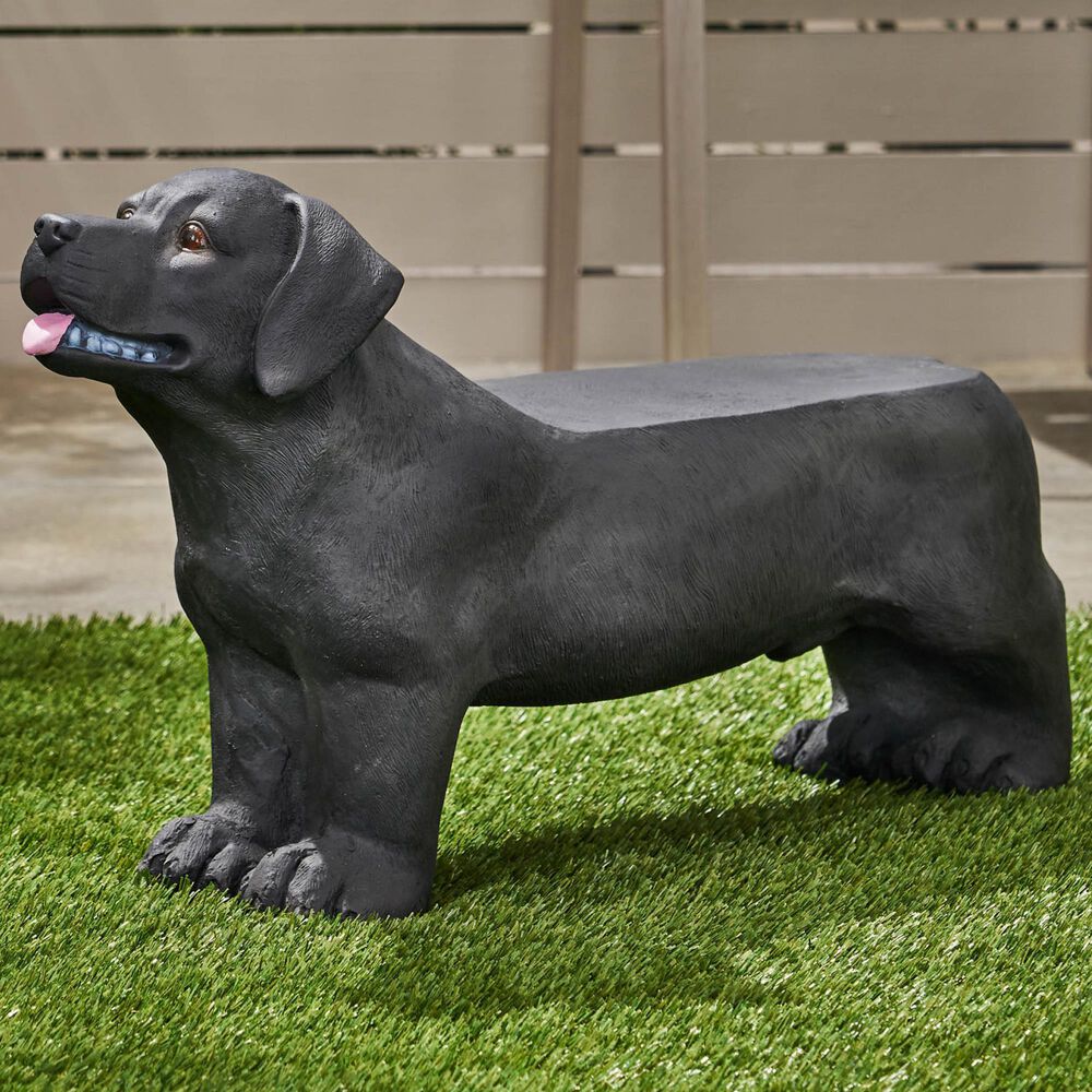 Hearth and Haven Outdoor MGO Dog Bench in Matte Black, , large