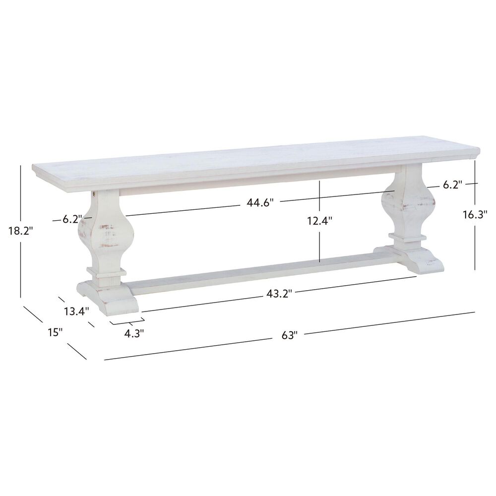 Linon Home Decor Mcleavy Bench in White, , large