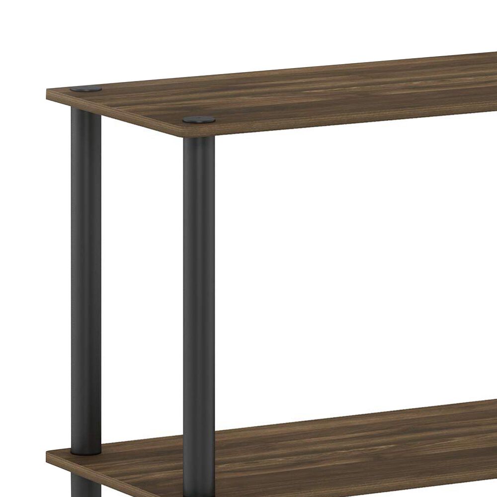 HOMLUX 3-Tier Compact Open Storage Bookshelf in Columbia Walnut and Black, , large