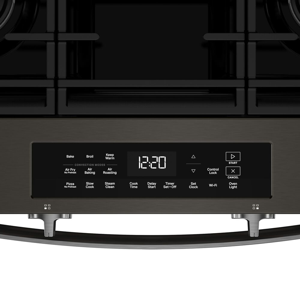 Whirlpool 30" Gas Smart Range in Black-on-Stainless Steel, , large