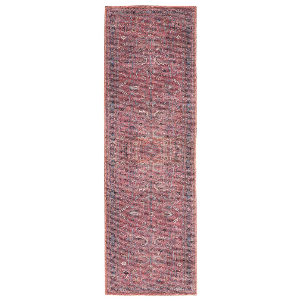 57 Grand by Nicole Curtis Series 1 Brick Red, Navy and Ivory 2&#39; x 6&#39; Runner, , large