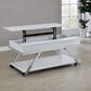 Steve Silver Furniture Zena Lift-Top Cocktail Table with Casters in White and Chrome, , large