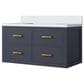 Lexora Home Castor 36" Single Bathroom Vanity in Blue with 2 cm White Quartz Top and Rectangular Sink, , large