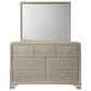 Crown Mark Lyssa 7-Drawer Dresser and Mirror in Champagne, , large