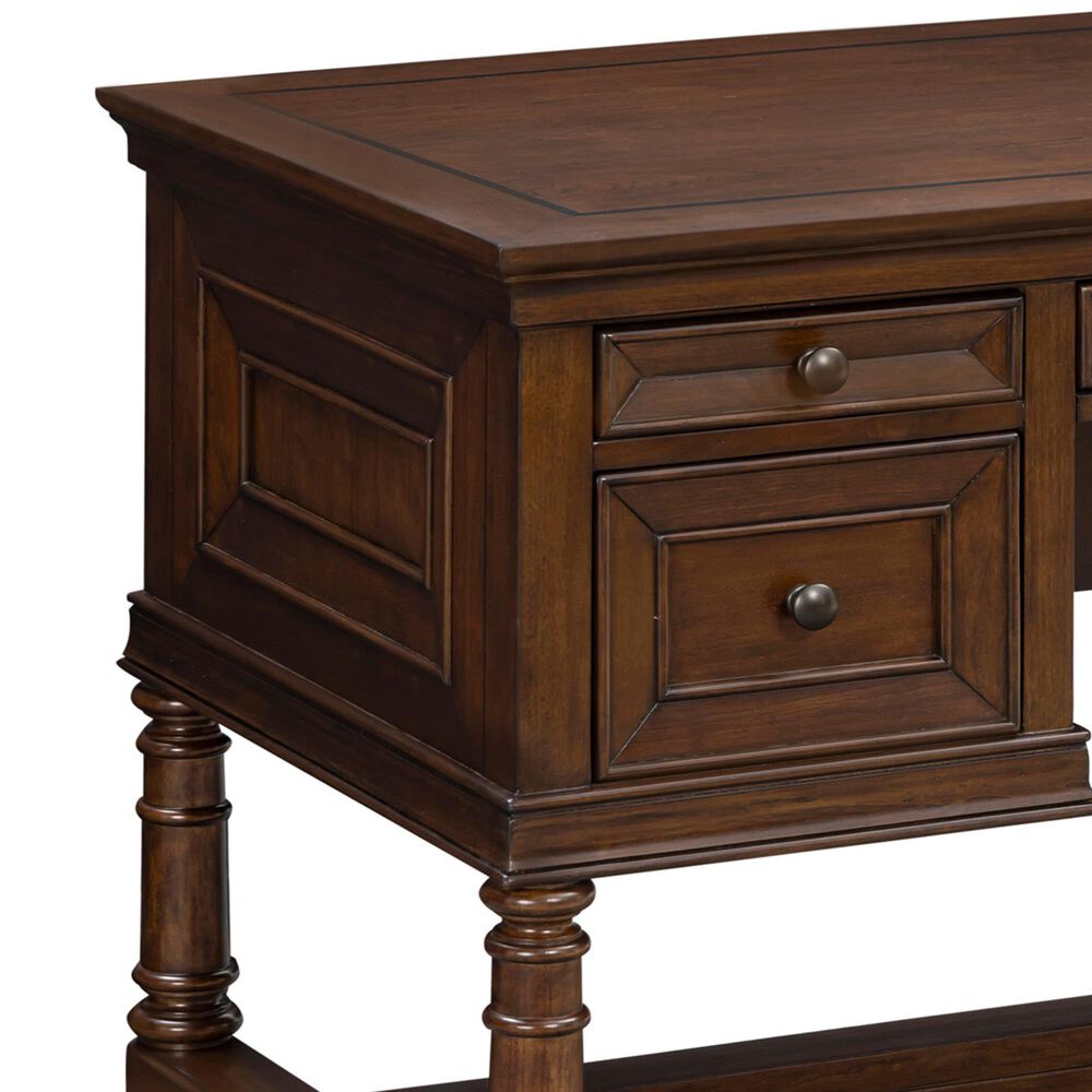Riva Ridge Arlington Half Pedestal Desk in Classis Brown, , large