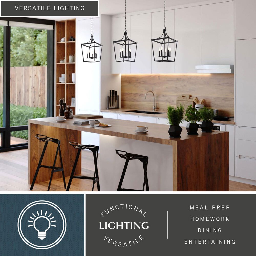Vaxcel Cottage Grove 5-Light Lantern in Matte Black, , large
