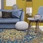 Amer Rugs Boho 8" x 11" Blue and Yellow Area Rug, , large