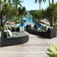 HOMLUX 7-piece Outdoor Conversation Set with Black Wicker in Gray, , large