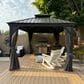 HOMLUX 14-ft x 10-ft Permanent Hardtop Gazebo Gray Gazebo with Hardtop Roof (Screen Included), , large