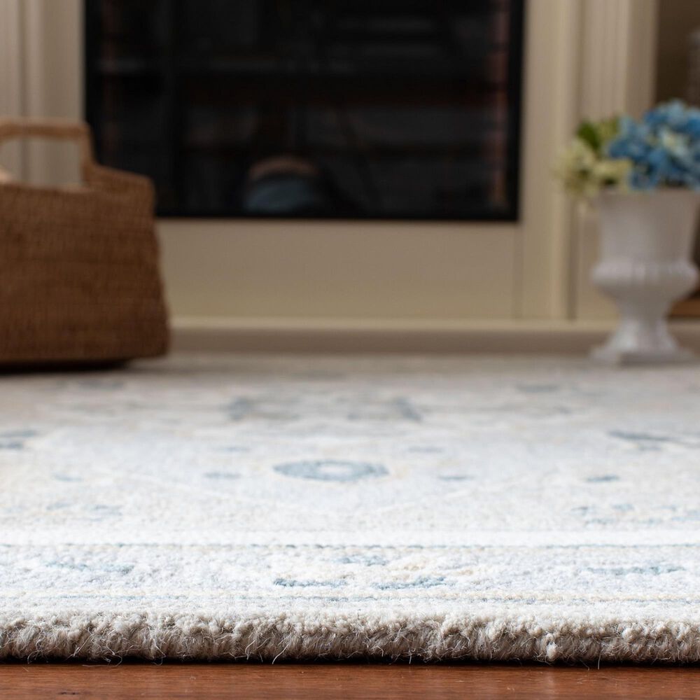 Safavieh Micro-Loop MLP505F 7&#39; Square Light Grey and Ivory Area Rug, , large