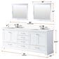 Lexora Home Dukes 80" Double Bathroom Vanity in White with 2 cm White Quartz Top and Rectangular Sinks, , large