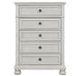 Ashley Robbinsdale 5 Drawer Single Knob Chest in Antique White, , large