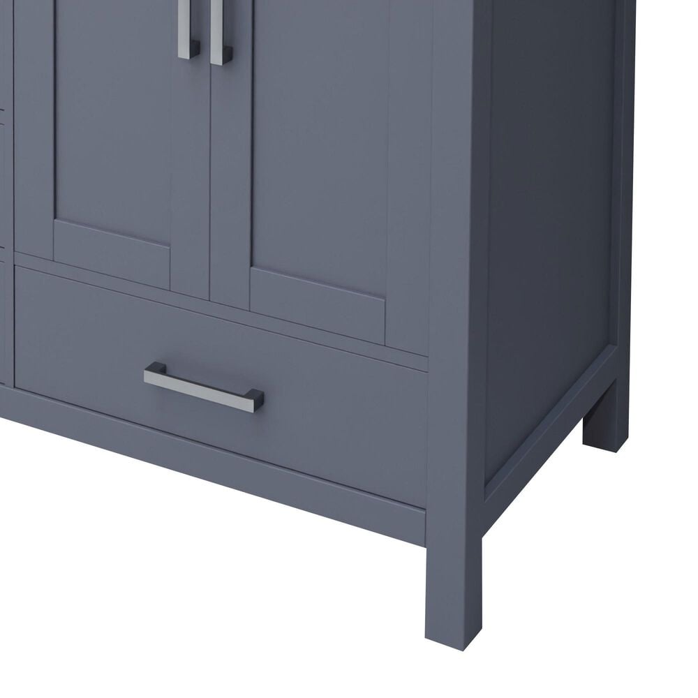 Lexora Home Jacques 60" Double Bathroom Vanity in Dark Grey with 2 cm White Carrara Marble Top and Rectangular Sinks, , large