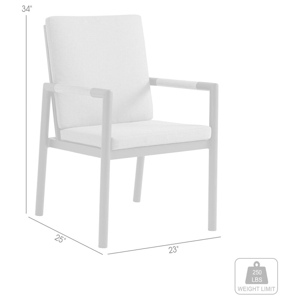 Blue River Crown Outdoor Dining Chair with Dark Gray Cushion in Black and Teak (Set of 2), , large