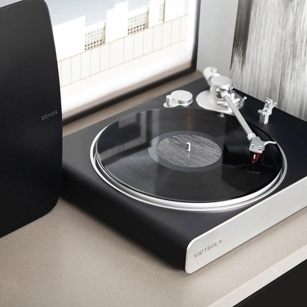 SONOS Five Wireless Speaker in Black with Victrola Stream Carbon Turntable, , large