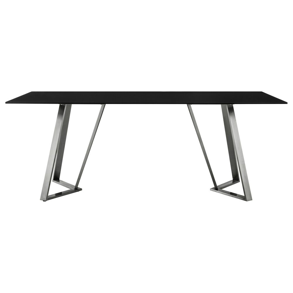 Blue River Cressida/Portia 7-Piece Dining Set in Black and Brushed Stainless Steel, , large