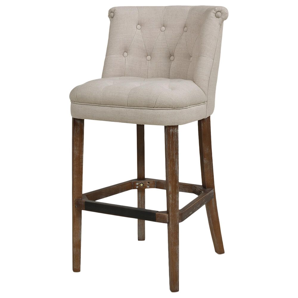 Jennifer Taylor Home Emma 30.5" Barstool in Greige Gray Nebraska