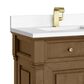 James Martin Vanities Brookfield 60" Double Bathroom Vanity in Honey Oak with Single Hole 3 cm White Zeus Quartz Top and Rectangular Sinks, , large