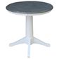 International Concepts Modern Farmhouse Solid Wood Emily 3-Piece Dining Set in White/Heather Gray, , large