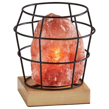 Adesso Faith Himalayan Salt Table Lamp in Black/Pink/Natural Wood, , large
