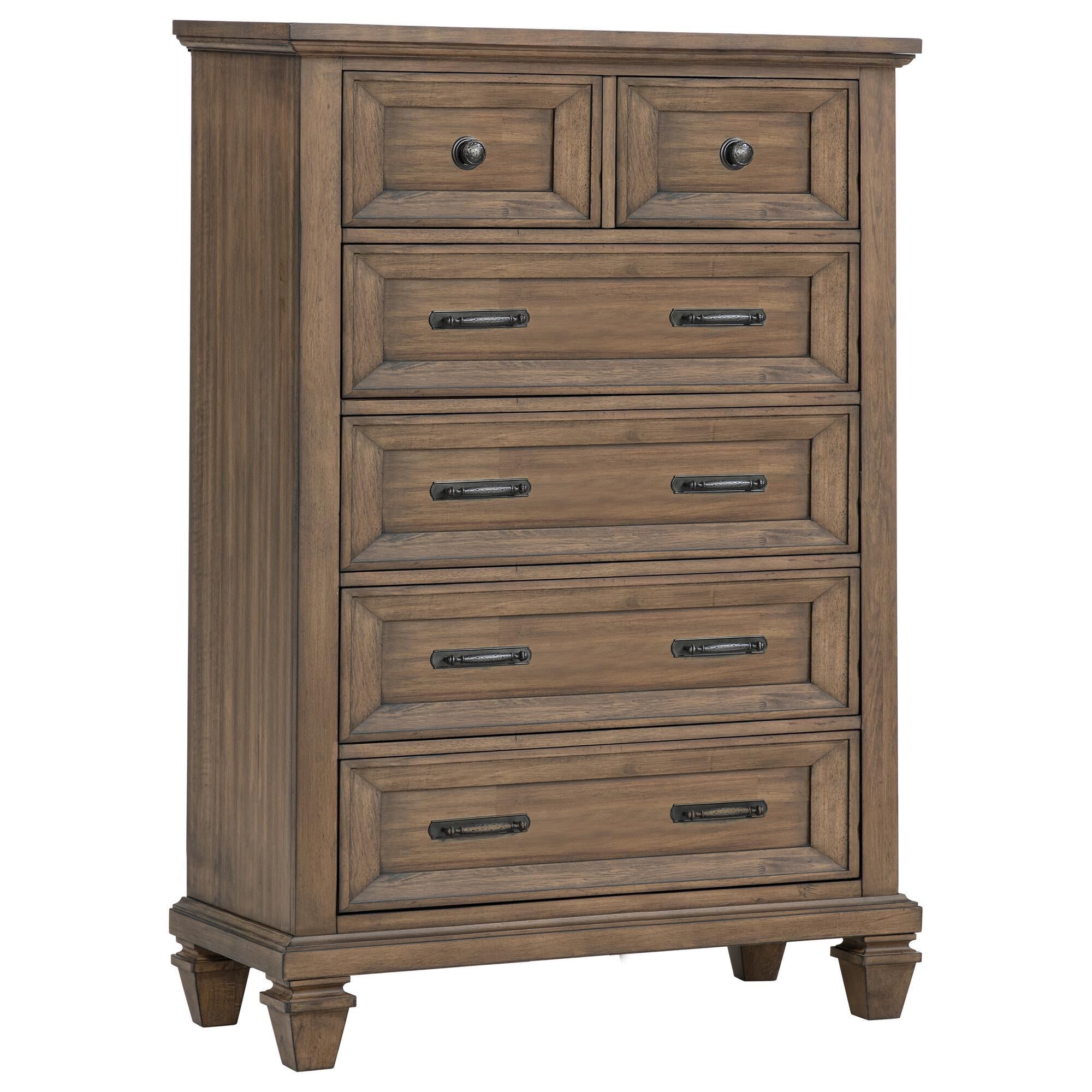 New Heritage Mariana 5-Piece King Panel Bedroom Set in Vintage Mocha