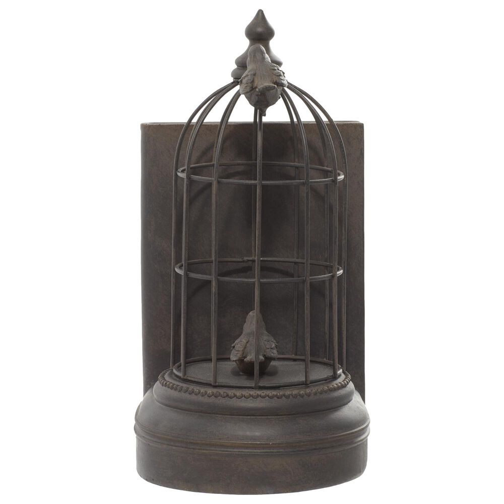 Maple and Jade Birdcage Bookends in Dark Brown &#40;Set of 2&#41;, , large