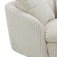 Simeon Collection Boomer Oversized Swivel Accent Chair in Mega Ivory, , large