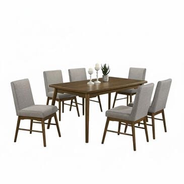 Mayberry Hill Malibu Dining Table and 6 Side Chairs in Walnut, , large
