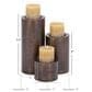 Maple and Jade Handmade Pillar Candle Holder in Polished Brown (Set of 3), , large