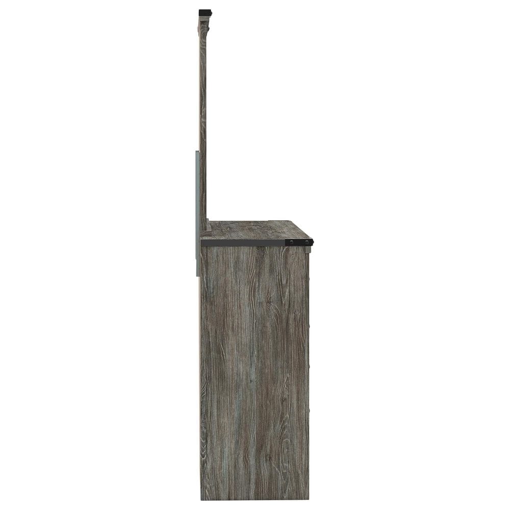 Ashley Frandern 4-Piece Twin Panel Bedroom Set in Rustic Warm Gray, , large