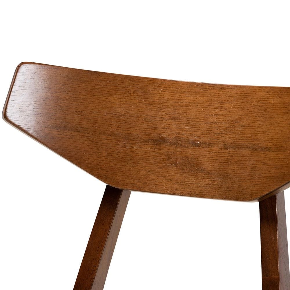 Baxton Studio Danica Side Chair with Light Grey Cushion in Walnut Brown (Set of 4), , large